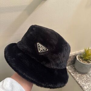 Prada Luxurious Black Fur Hat